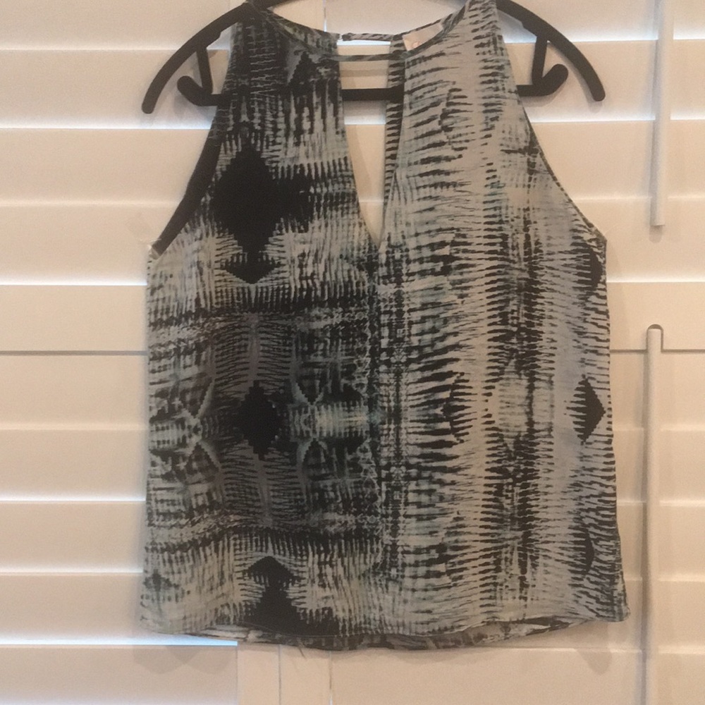 Parker Blue Black Silk blouse.